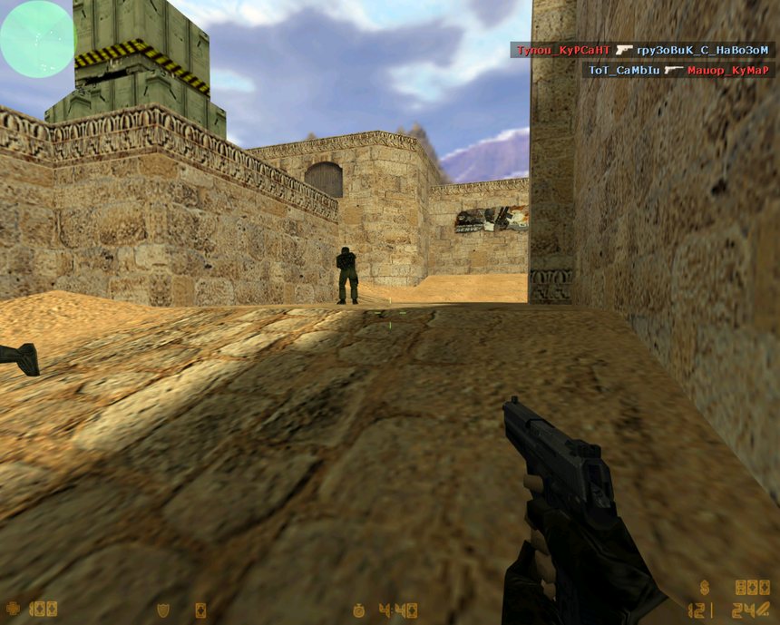 Игровой процесс Counter-Strike 1.6 на классической карте